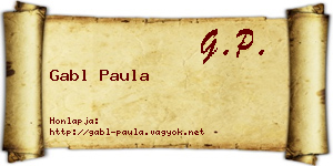 Gabl Paula névjegykártya